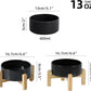 Ceramic Raised Dog and Cat Bowl Set, 2 Heights Elevated Stand, Food and Water Bowl for Small Breed Dogs, Cats, Kitty, Weighted Dog Dishes, Pet Bowls(5.1'',13.5oz, Black)