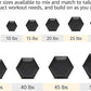 6-10 Pair Iron and Rubber Dumbbell Set 350/450 and 550 lbs 5-50 lbs Hand Free Weight for Strength Hex Coated Weights with Vertical Storage Rack Home Gym 5-50 lb - Black