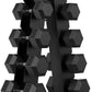 Hex Dumbbell Sets with Rack, 60-550 lb Rubber Encased Exercise & Fitness Dumbbells Set with Rack Option, Hand Weight for Strength Training, Weight Dumbbells