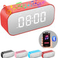 AFK Alarm Clock with Bluetooth Speaker,Digital Clock for Bedrooms,Alarm Clock for Heavy Sleepers Adults with Dual Alarm,Snooze,Dimmable LED Display.