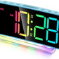 Cadmos Loud Alarm Clock for Heavy Sleepers Adults,Kids,Teens,Digital Desk Clock with USB Port,Large Numbers,7 Color Night Light,Modern Electronic Plug in Simple Clock for Bedroom(Blue+Dynamic)