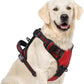 PUPTECK No Pull Dog Harness for Large, Adjustable Reflective Dog Harness with Handle Easy Control, Comfortable Soft Padded Pet Vest Harness for Extra Large Dogs, Red XL