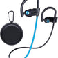 JOYWISE Wireless Headphones Bluetooth 5.3 Headphones with 16 Hours Playtime, Over-Ear Stereo Bass Earphones with Earhooks Headset, Sports Earbuds with Storage Bag for Running, Blue