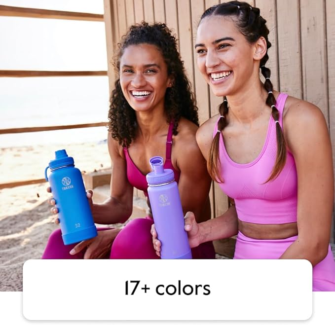 Takeya Actives Water Bottle with Spout Lid - Bottle with Double Stainless Steel Insulation - Dishwasher Safe & BPA-Free - Bottle with Spout Lid & Removable Bumper - 22 oz, Lilac