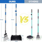 QiMH Upgraded Dog Pooper Scooper Extra Large, Adjustable Long Handle Stainless Metal Pet Poop Tray and Rake Set for Large Medium Small Dogs, Dog Waste Removal Bin Rake, Great for Grass, Street, Gravel
