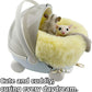 Sugar Glider Carrier Cage with Warm Nest, Cushion, Mat and Safe Lock, Portable Cages with Chain, Small Animals Travel Carrier Plastic Breathable Outgoing Box for Hamsters (Orange)