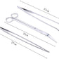 Aquarium Tweezer Set - FEITA Long Stainless Steel Curved & Straight Aquarium Feeding Tweezers Scissors Maintenance Tools Kit (3 Pcs)
