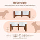 SPUNKYJUNKY Ceramic Dog Bowls Dog Bowl Set with Acacia Wood Stand Raised Dog Bowl Dog Food and Water Bowl for Small Medium Sized Dog (Deep, 15.5cm)