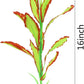 ALEGI Silk Aquarium Plants, 16 Inch Artificial Silk Plants Decorations for Fish Tank,Aquarium Décor Plastic Plants (Light Green with Red, 2 Pack)