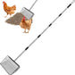 SlowTon 10-inch Large Chicken Poop Scooper - 5 in 1 Multifunctional Chicken Litter Scoop with 35 to 67in Stainless Steel Handle, Heavy Duty Chicken Coop Cleaning Tool Litter Sifting Shovel