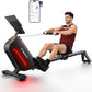 MERACH Rowing Machines for Home, Powerful Electromagnetic Row Machine with 51.2" Extended Rail, 16-Level Handle Resistance Adjustment Rower, 350 LBS Load Capacity, Ergonomic Comfort Seat, Easy Storage