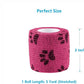 WePet Pet Wrap, Self-Adhesive, Only Sticks to Itself, Non-Woven Tape for Dog Legs, Paws, Wounds, First Aid Cohesive Gauze for Horse, Cat, Bird, Animal, 6 Rolls, 2 Inch, Pawprints B