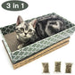 Cat Scratcher Cardboard Scratching Pads Scratch Lounge Bed with Catnip 3PCS Reversible Corrugated Cardboard with Scratch Box