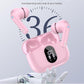 Wireless Earbuds, Bluetooth 5.4 Headphones Bass Stereo, Ear Buds with Noise Cancelling Mic, IP7 Waterproof in Ear Earphones, 36H LED Display Bluetooth Earbuds for Laptop Pad Phones Sports, Pink