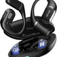 Open Ear Headphones,Over Ear Earbuds with Ergonomic Earhook,Bluetooth Headphones 5.4 with Smart Digital Display,40H Playtime,IPX6 Waterproof,Touch Control Operate Fit Cycling,Running,Workout(Black)
