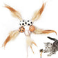 Cat Toy Balls, 5 PCS Colorful Feather Bouncy Balls for Cats No Noise Interactive Kitten Toys Cat Exercise Ball, Safe for Your Kitty (B)