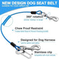 Dog Seat Belt Harness for Car,Dog Seatbelt of Coated Wire Leash Safety Restraint,No Chew Tether Cable Vehicle,Double Clips & Latch(Blue, 32 inch/80 CM)