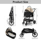 Dog Cat Stroller, Foldable 4 Wheels Dog Stroller for Small Medium Dogs 20 lbs,Pet Strollers for Large Dogs 50lbs, Stable Anti-Shock Detachble Carrier,with 360°Swiveling Front Wheel forTravel