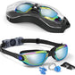 Kids Swim Goggles, Swimming Goggles for Kids with Nose Clip, Earplugs, Nose Bridge for Age 3-15