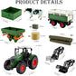 Farm Toys Tractor with Trailer-16.5 Inches Tractor Playset 1/24 Scale Gripper Frontloader Spreader for Boys Kids Toddlers Age 3-7 Years Old