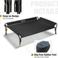 Veehoo Cooling Elevated Dog Bed, Raised Pet Cot with Guardrail & Slope Headrest, Durable Breathable Teslin Mesh, Non-Slip Feet, Washable Dog Couch Bed for Indoor & Outdoor, Medium 39.5" x 28", Black