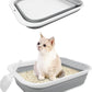 BNOSDM Collapsible Small Cat Litter Box for Kittens Open Potty Pan Foldable Cat Toilet with Scoop Senior Kitty Travel Shallow Litters Boxes Anti-Splash Waterproof Grey 17.7"×13.4"