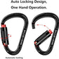 Auto Locking Carabiner Heavy Duty Carabiner 25kN UIAA Certified Climbing Carabiner Climbing Equipment Safety Carabiners for Rappelling, Hammocks, Rescue, Dog Leash, Swing