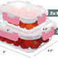 10 Pack Glass Food Storage Containers, Meal Prep Containers with Lids, Airtight Glass Lunch Boxes, Freezer, Oven, and Microwave Safe, Pink