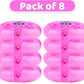 8pcs Inline Skate Wheels Led Light-Up Wheels 64/70/72/76/80mm w/Bushings 85-88A for Kids and Youth Beginners Children's Inline Skates Indoor/Outdoor Use (Pink, 80mm)