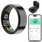 Smart Wellness Ring, Stylish Fitness Tracker with Heart Rate, Blood Oxygen, Blood Pressure, Sleep & Step Monitor. IP68 Waterproof, No Subscription, iOS & Android Compatible (Black, 8)