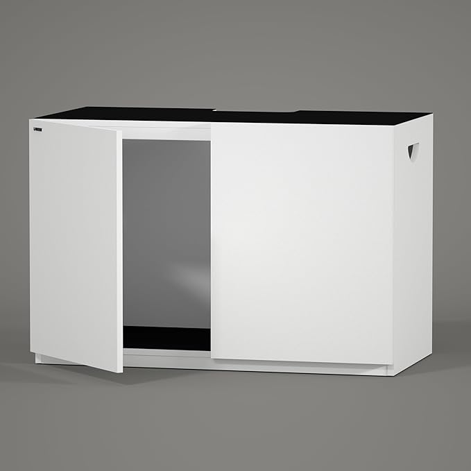 LANDEN Aquarium Stand and Cabinet, for up to 105Gal Tank, Fish Tank, Nano Foam Leveling Mat Included, Contemporary and Simple Design W47.2xD23.6xH31.49 in Wooden Matte White Painted (Stand Only)