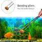 Extra Long Handle Aquarium Tweezers Serving Tongs Feed clamp,2 Pack Stainless Steel Straight and Curved Tweezers Set for Fish Tank Plants Reptile Feeding Tongs（15 Inchs）