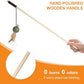 Cat Feather Toys with Catnip Ball, Feathers & Bell - 2 Replaceable Mouse Heads, Elastic Rope & Wooden Handle for Aggressive Kittens, Durable Bite-Proof Interactive Cat Teaser for Indoor Play