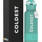 Coldest Insulated Water Bottle with Straw Lid - Stainless Steel Metal Insulated Bottle for Men & Women (Terraform Green, 32 oz)