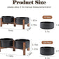 SPUNKYJUNKY Ceramic Dog Bowls with Acacia Wood Stand - Raised Dog Food and Water Bowl Set for Small Dogs (13.52 OZ, Black)
