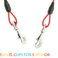 Petest 30ft Tie-Out Cable with Crimp Cover for Heavy Dogs Up to 125 Pounds Black & Red