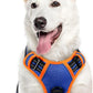 Eagloo Dog Harness for Large Dogs, No Pull Service Vest with Reflective Strips and Control Handle, Adjustable and Comfortable for Walking, No Choke Pet Harness with 2 Metal Rings, Blue & Orange, XL