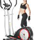 ANCHEER Elliptical Exercise Machine, Elliptical Training Machines with Pulse Rate Grips and LCD Monitor, Elliptical Machine for Home with 8 Resistance Levels Smooth Quiet Driven, Max 350Lbs