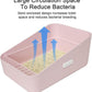Sfozstra Cats Litter Box Low: Pink Small for Kittens up to 8 lbs, Anti Tracking Design Space Saving for Apartments