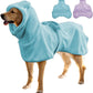 Medium to Large Size Dog Bathrobe, Quick Drying Super Absorbent Used for After Bathing, Warm Dog Towels, Adjustable Hoodies and Belts for Pet Dogs Bath Clothes Products (Blue, 2XL)