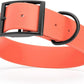 Dogline Biothane Waterproof Dog Collar Strong Coated Nylon Webbing with Black Hardware Odor- Proof for Easy Care Easy to Clean High Performance Fits Small Medium or Large Dogs, Coral