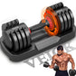 VEICK 25/55 lbs Adjustable Dumbbell with Anti-Slip Turning Handle, Fast Adjust Weight for Men Women, Exercise Equipment with Tray for Home Gym Full Body Workout Fitness