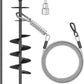 Heavy Duty 30FT Dog Tie Out Cable and Stake，360°Swivel Screw in Spike Auger Ground Stake Anchors for Large Medium Medium up to 220 lbs，Dog Outside Lead Cable for Yard, Lawn Beach, Camping
