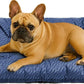FUNNY FUZZY 2 in 1 Dog Bed Crate Pad Mat, Washable Reversible Pet Floor Mats,Fluffy Kennel Pad for Small Large Sized Dog,Indoor Cats,Sleeping Mattress, 29.9" × 18.9", Midnight Blue