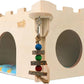 YKD Castle Chinchilla House - Small Animal Hideout for Chinchilla Guinea Pig Hedgehog, or Rat - Ventilated Wooden Guinea Pig Hut Habitat with Multiple Doors (Medium)
