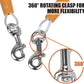 BV Dog Tie Out Cable 25 Feet - Heavy Duty Dog Lead Up to 90 Pounds - Reflective & Rust-Free with Quick Release Swivel Clips & 360° Rotating Clasp - Tangle-Free Dogs Runner for Yard (Silver, Pair)