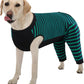 Kuoser Dog Recovery Suit, Anti Licking Dogs Rear Leg Sleeve, Abdominal Dog Surgical Suit with Pants Cover Protect Wounds, Dogs Elbow Protector Soft Pet Surgery Onesie Cone Alternative, Green XL