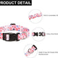 Mercano Adjustable Dog Collar - Special Design Patterns, Soft Nylon Comfortable Durable Pet Collar for Small Medium Large Dogs (L, Rose)