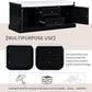 Storage Bench with 2 Drawers and 2 Cabinets, Pine Wood Shoe Bench with Removable Cushion for Living Room, Entryway 42.5" L x 15.9" W x 17.5" H (Black)