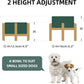 Ceramic Raised Dog and Cat Bowl Set, 2 Heights Elevated Stand, Food and Water Bowl for Small Breed Dogs, Weighted Dog Dishes, Pet Bowl(6.1'',28.7oz, Green)
